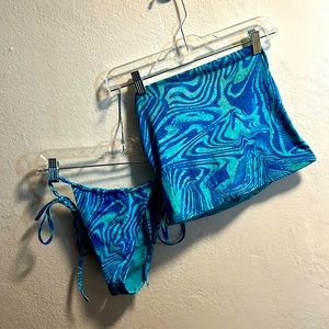 Frankies Bikinis - Peace Strapless Bikini TOP ONLY - Electric